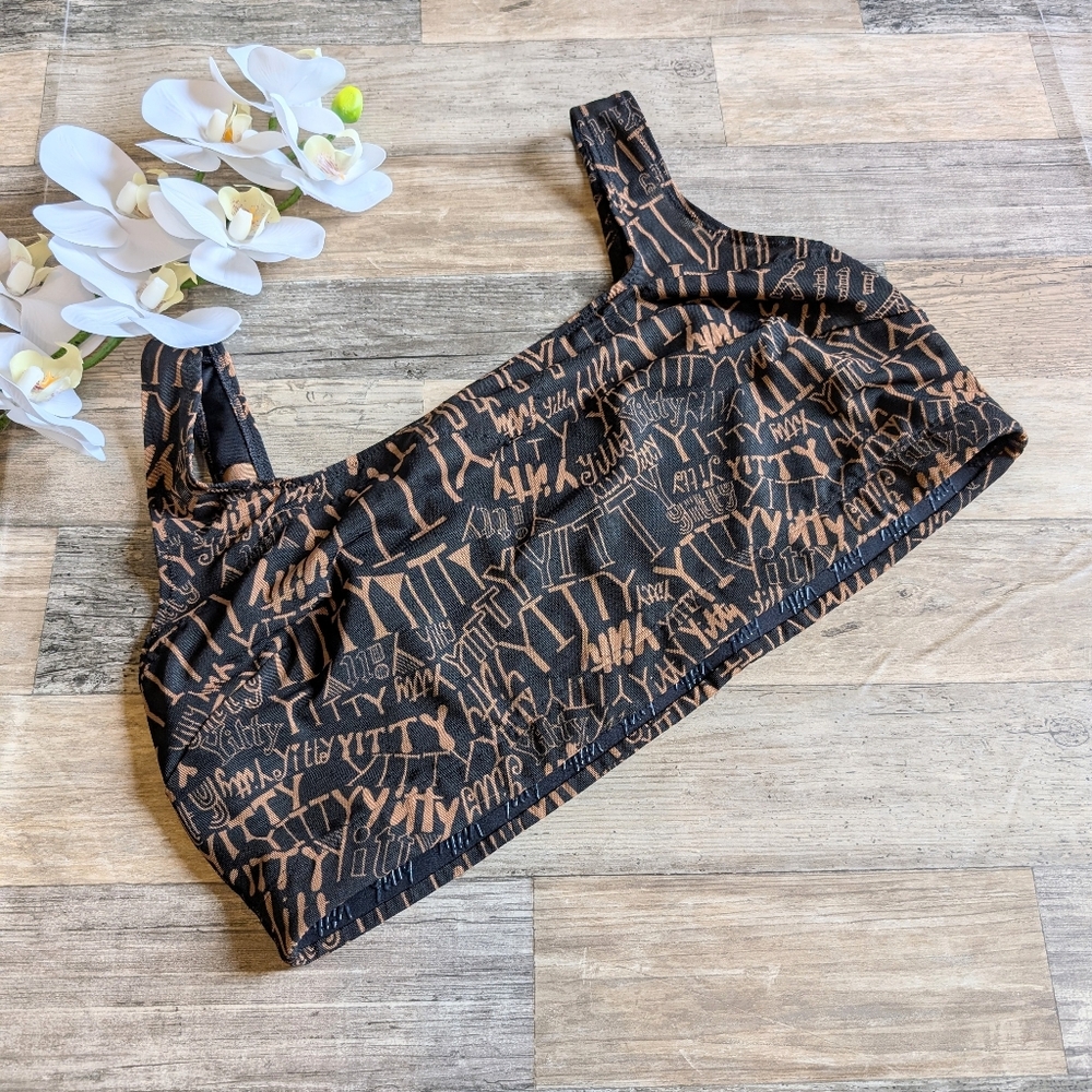 Yitty Tan And Black Unlined Wirefree Sports Bra Size 3X